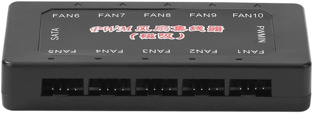 Alt view image 3 of 6 - 1 to 10 Ports 12V 4Pin PWM Cooler Fan HUB SATA Power Extension Splitter Speed Controller Adapter for PC Motherboard Cooling