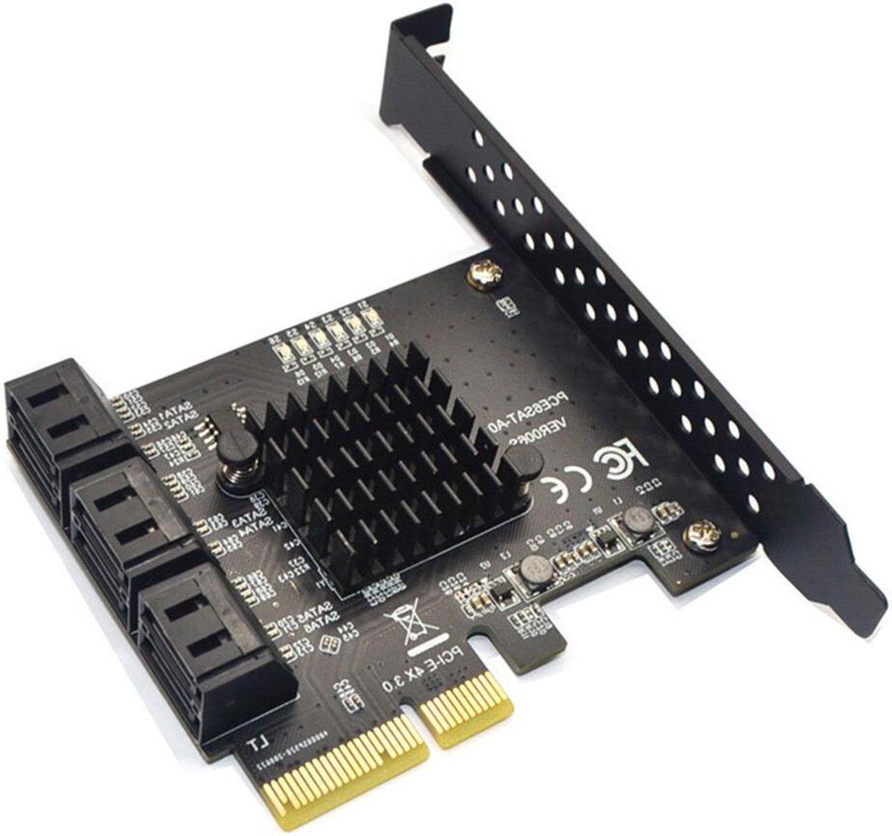 Alt view image 2 of 6 - SATA PCI e Adapter 6 Port SATA 3.0 to PCI Express x4 Expansion Card SATA III PCIe PCI Express Controller for HDD ASMedia ASM1166