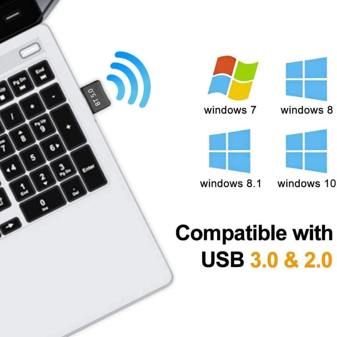 Alt view image 2 of 6 - USB Dongle Bluetooth-compatible 5.0 Audio Receiver Transmitter 2 in 1 3.5mm Jack AUX USB Wireless Adapter for TV Car PC