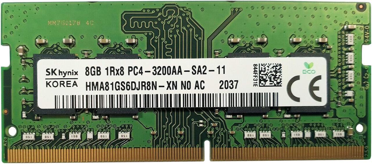 SK Hynix HMA81GS6DJR8N-XN 8GB DDR4-3200MHz CP4-25600 SO-DIMM Memory Module