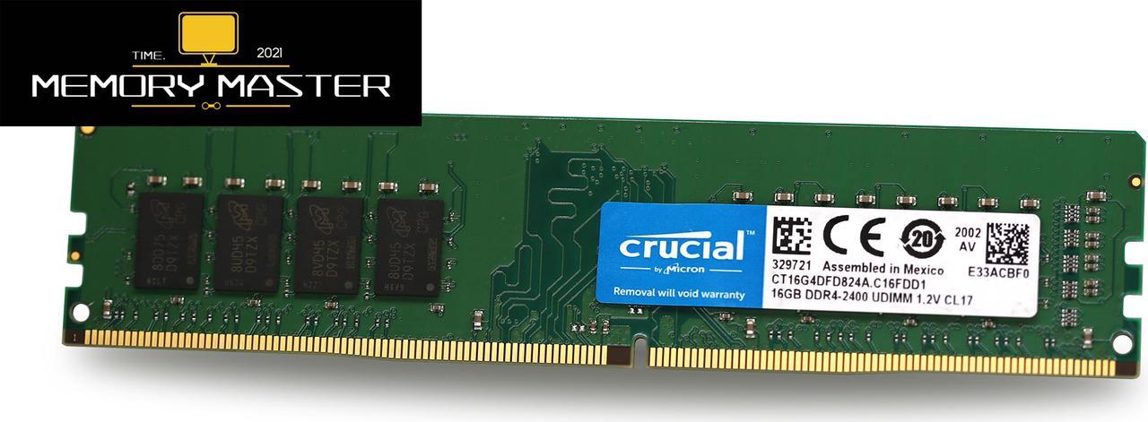 NEW Crucial CT16G4DFD824A 16GB DDR4-2400 UDIMM CP4-19200 Desktop Memory Module CL17 PIN-288