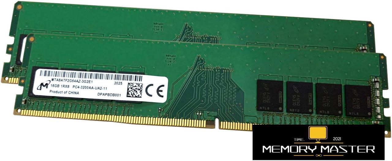 Micron MTA8ATF2G64AZ-3G2E1 32GB(2X16GB) DDR4-3200 RAM PC4-25600 NONECC UDIMM Desktop Memory RAM