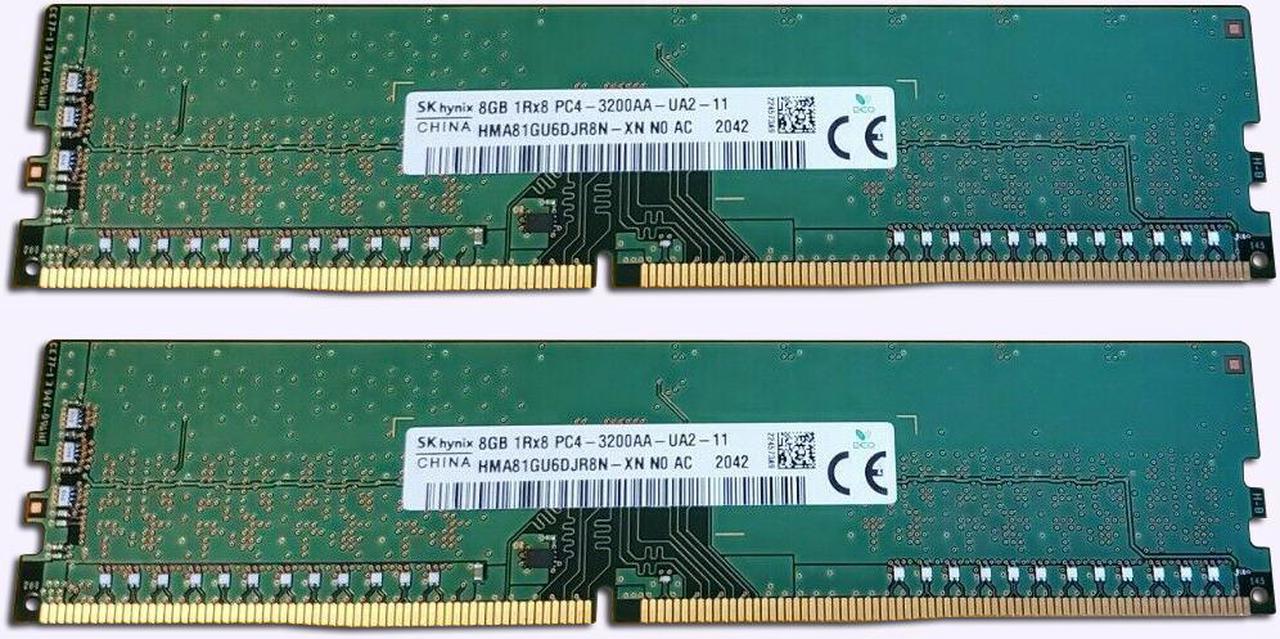 Hynix 16GB 2X8GB PC3200 DDR4-25600Hmz UDIMM HMA81GU6DJR8N-XN Non ECC Memory 1.2V