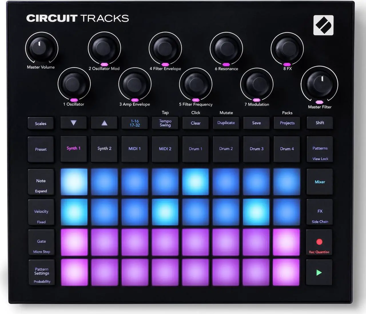 Alt view image 6 of 20 - Novation Circuit Tracks - Standalone Groovebox with Synths, Drums and Sequencer