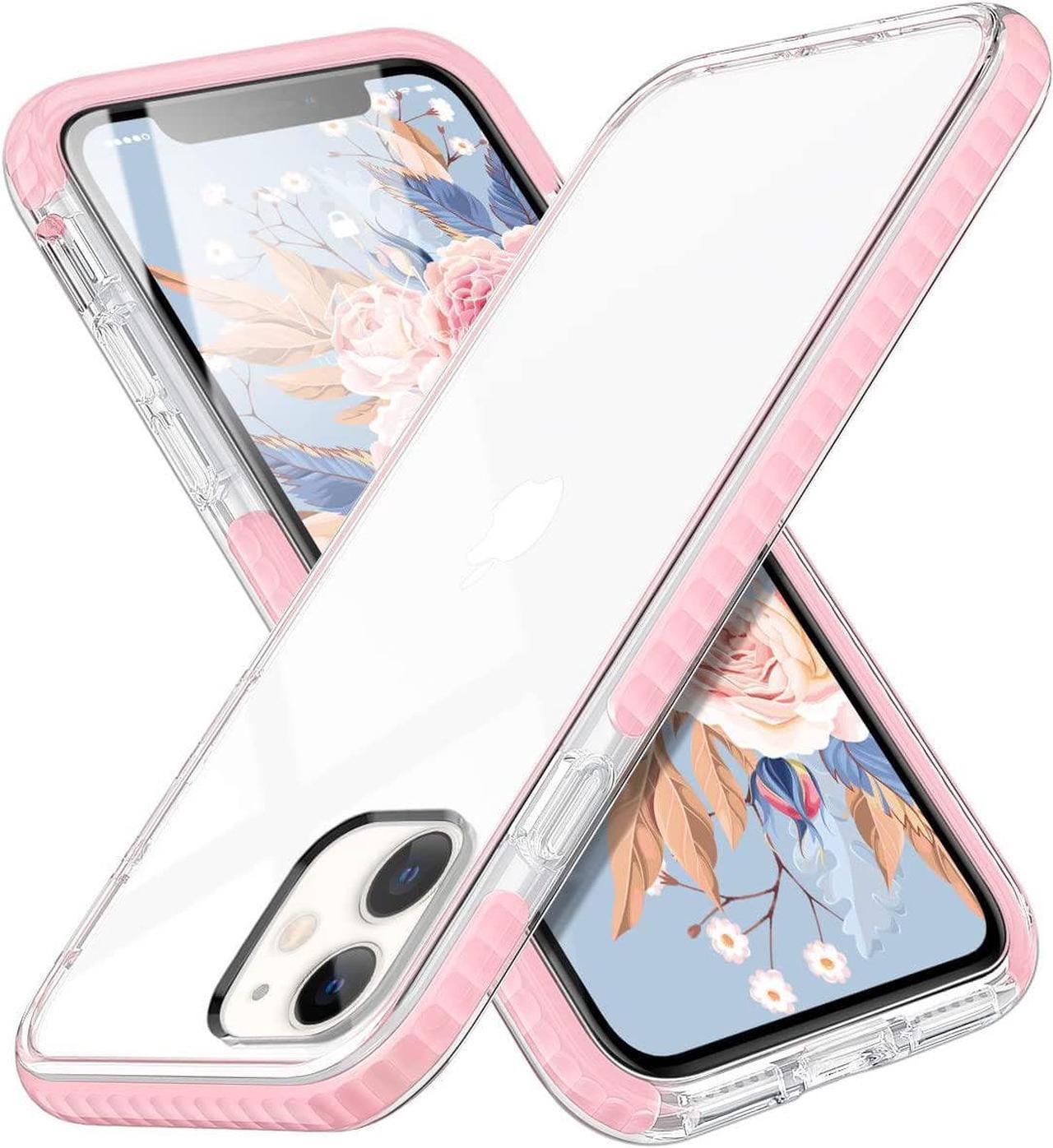 MATEPROX iPhone 11 Case Clear Thin Slim Crystal Transparent Cover Shockproof Bumper Case for iPhone 11 6.1(Pink)