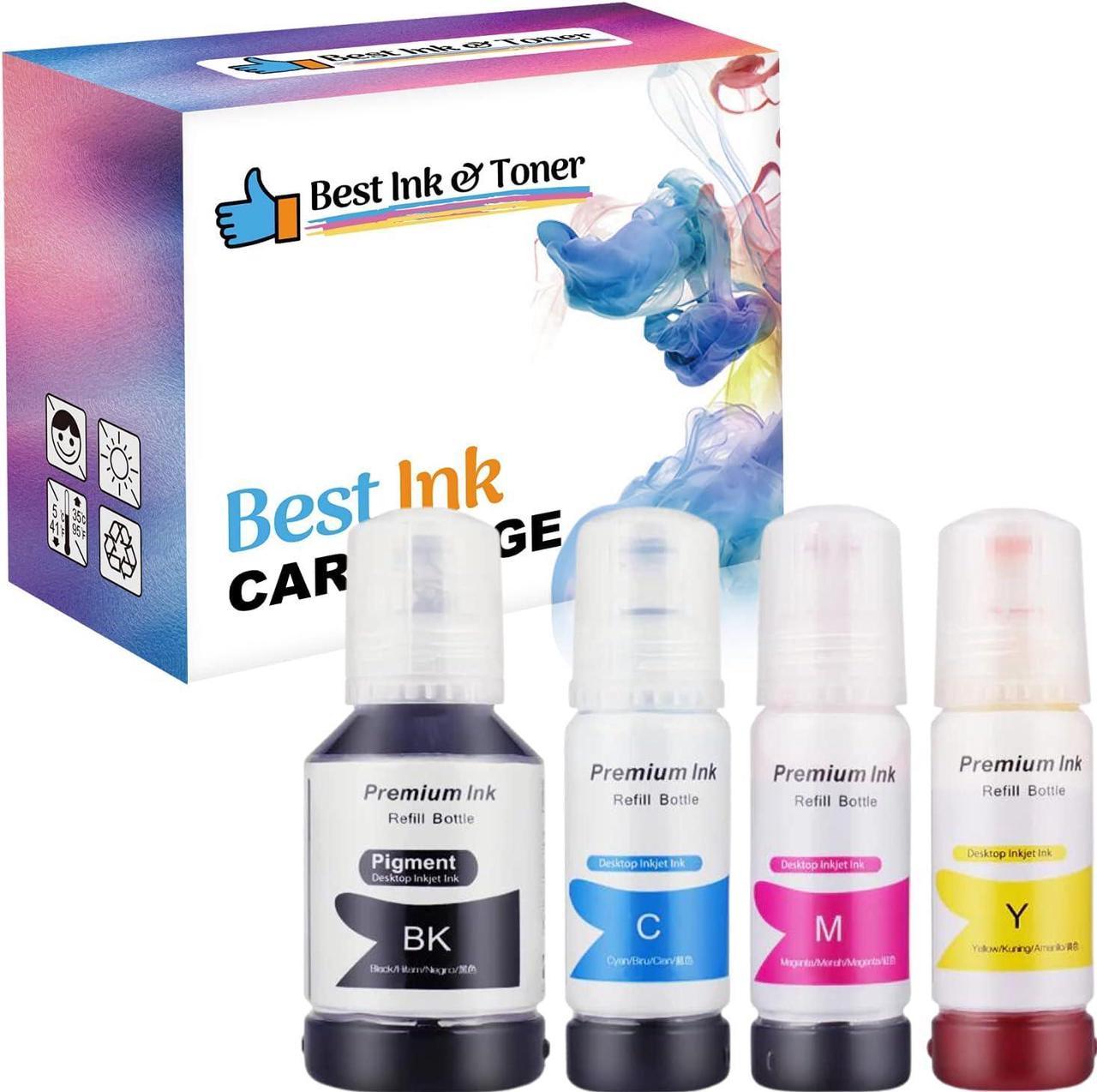 Ink Bottles Replacements for T502 Compatible Ink Bottle Combo BK/C/M/Y -for use in ET-2700 ET-2750 ET-3700, ET-3750 ET-4750