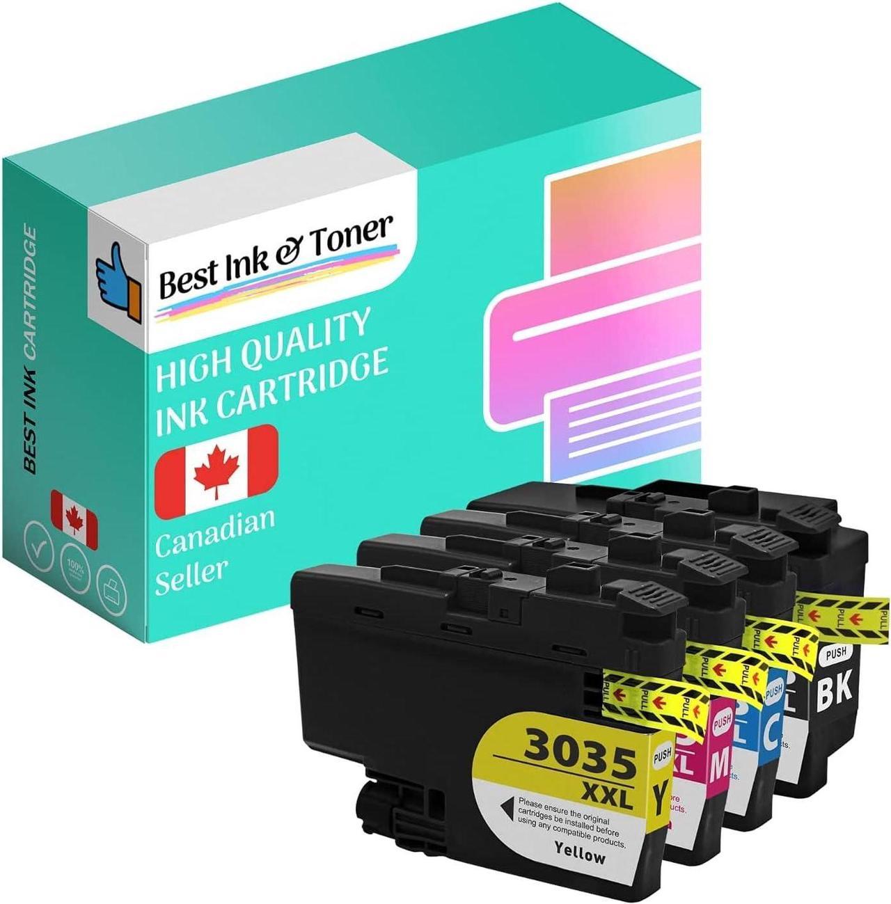 Best Ink Compatible Ink Cartridge Replacement for Brother LC3035 LC-3035XXL, LC3035XXL High Yield Combo Pack (1 BK, 1 C, 1 M, 1 Y, 4-Pack)