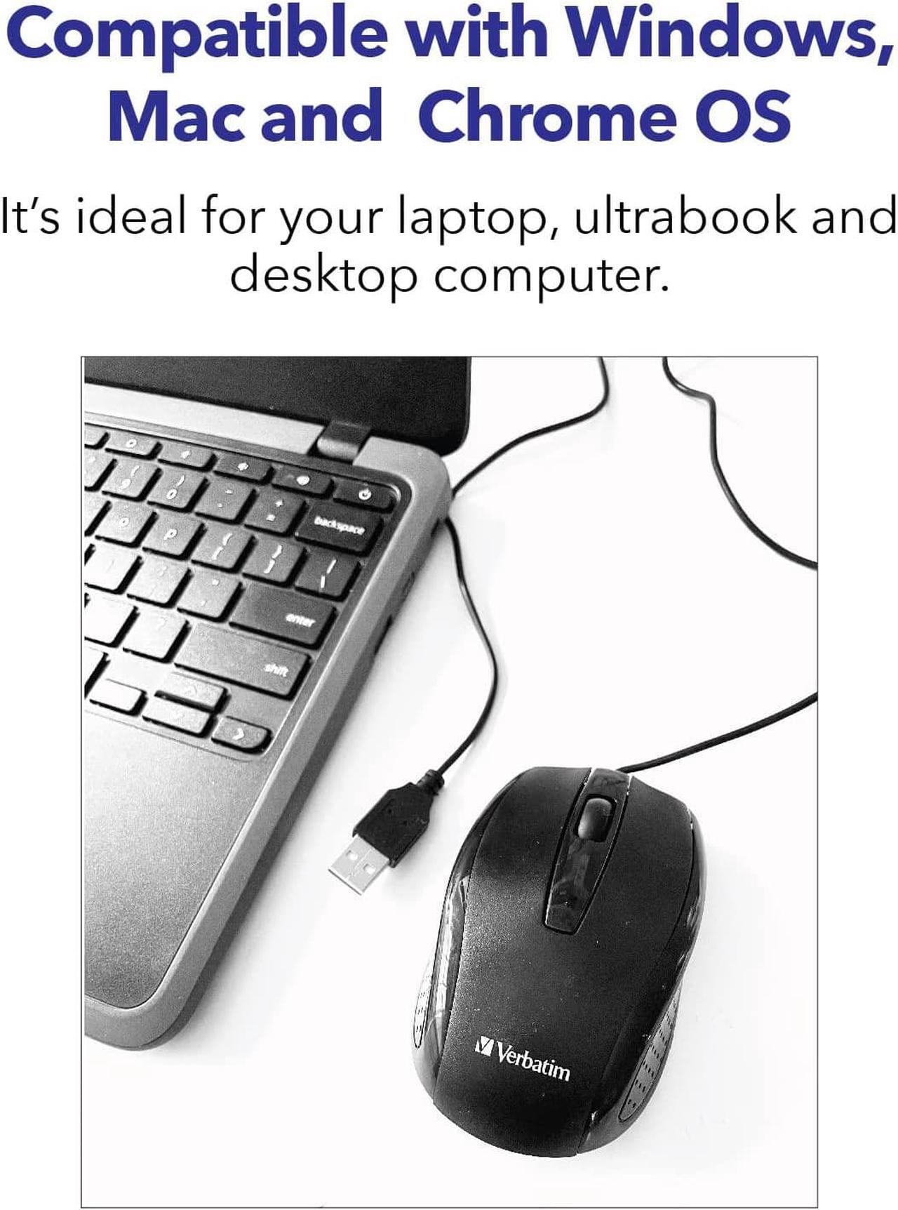Alt view image 7 of 7 - Wired USB Computer Mouse - Corded USB Mouse for Laptops and PCs - Right or Left Hand Use Red 99742 1.4 x 2.4 x 3.9