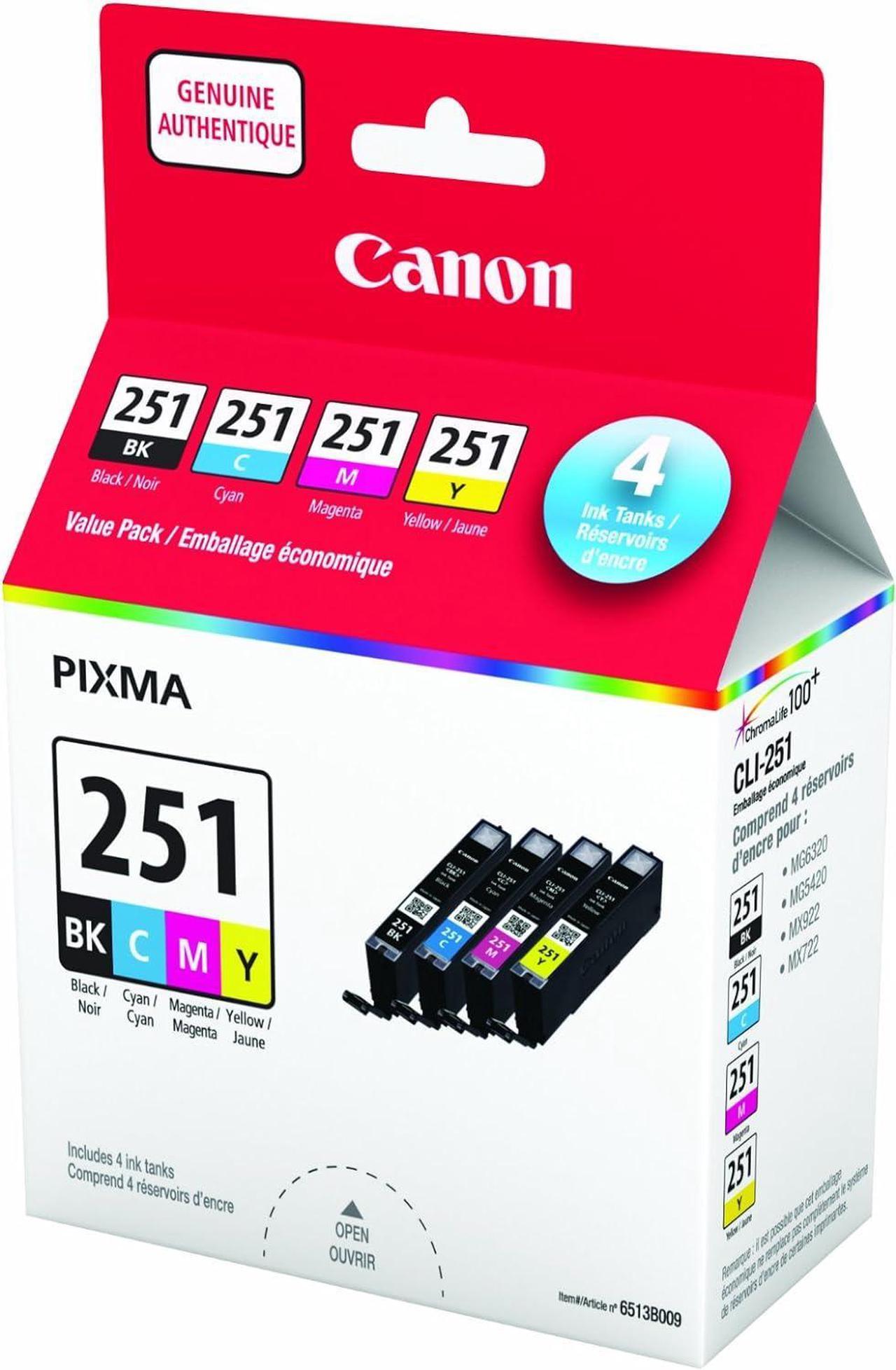 Canon Genuine CLI-251 BK,C,M,Y Ink Value Pack