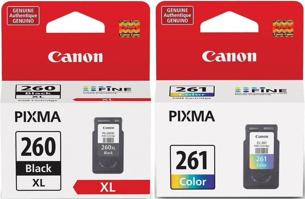 Canon PG-260 XL Black Ink Cartridge + CL-261 Color Ink Cartridge