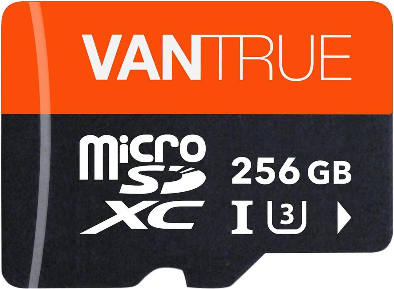 Vantrue 256GB microSDXC Card, USH-I U3 Memory Card with Adapter Meet 4k UHD Video Recording Compatible with Dash Cam, Camera, Mobile Phone, Laptop, Tablet, PC