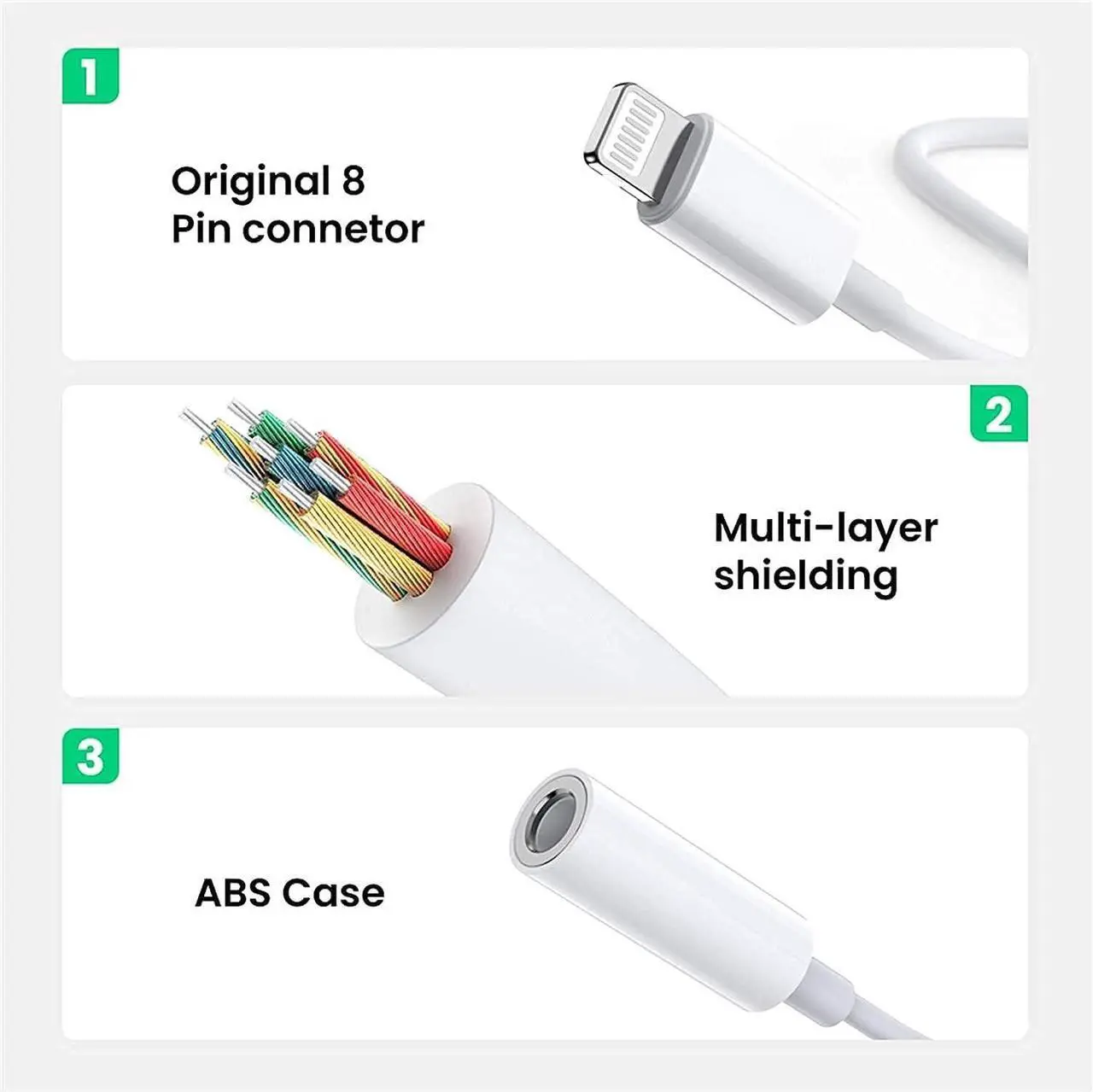 Alt view image 2 of 7 - [ MFi Certified] Lightning to 3.5 mm Headphone Jack Adapter 2 Pack iPhone 3.5mm Aux Adapter Converter Dongle Audio Cable for iPhone 14 13 12 11 Pro Max XS XR X 8 Support Music Control & All iOS