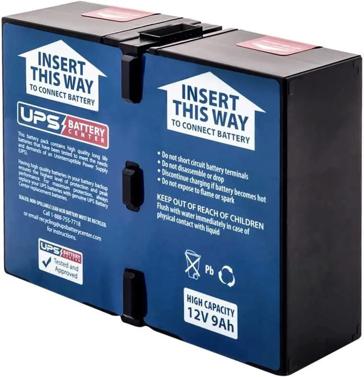 Alt view image 3 of 3 - UPSBatteryCenter® 0M-10120E-001 Compatible Replacement Battery Pack for APC Smart-UPS Models SMC1000-2U, BR1500G, BR1200GI, BX1500G, BR1200G-RS, BR1300G