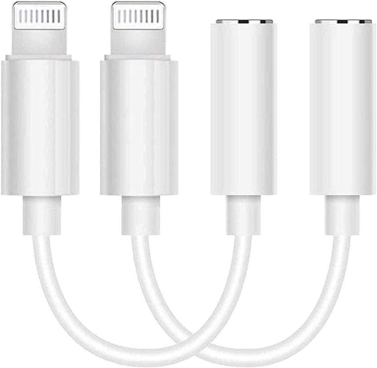 Headphone Adapter for iPhone Charger Jack AUX Audio 3.5 mm Jack Adapter for iPhone Adapter Compatible with iPhone 7/7 Plus/8/8 Plus/11/X/XS/XSMAX Dongle Accessory Connector Compatible iOS11/12(2Pack W