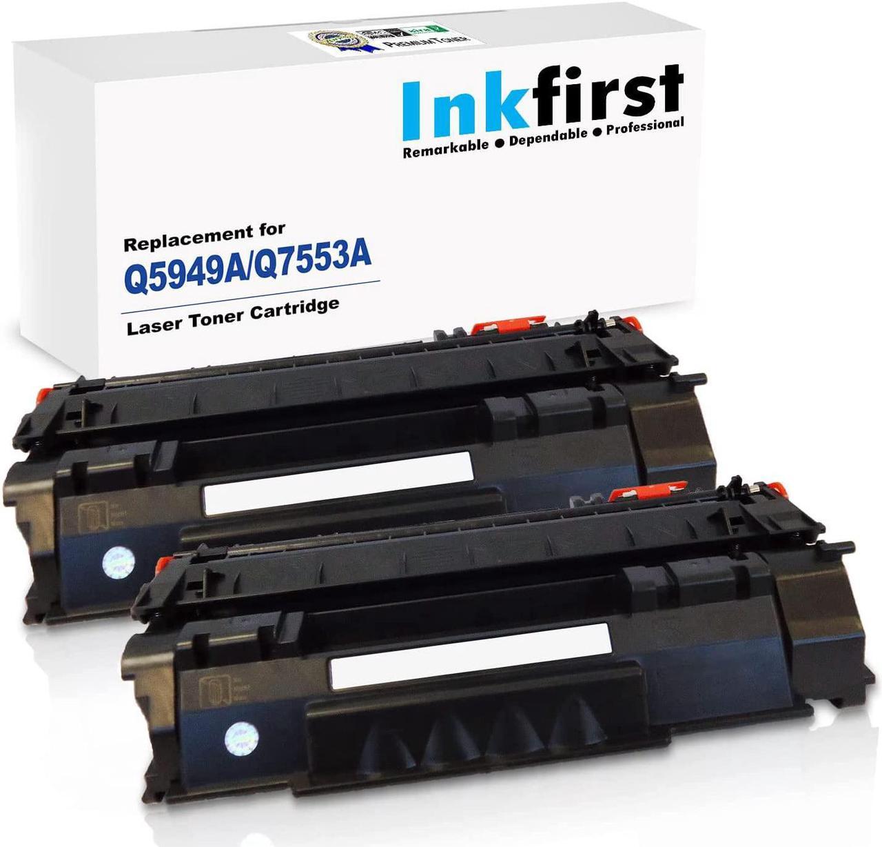 2 Inkfirst Compatible Toner Cartridges Replacement for HP Q5949A Q7553A 49A 53A Laserjet 1320 1320n 1320nw 1320t 1320tn 3390 3392 M2727 MFP M2727nf MFP M2727nfs MFP P2015 P2015d P2015dn P3015x