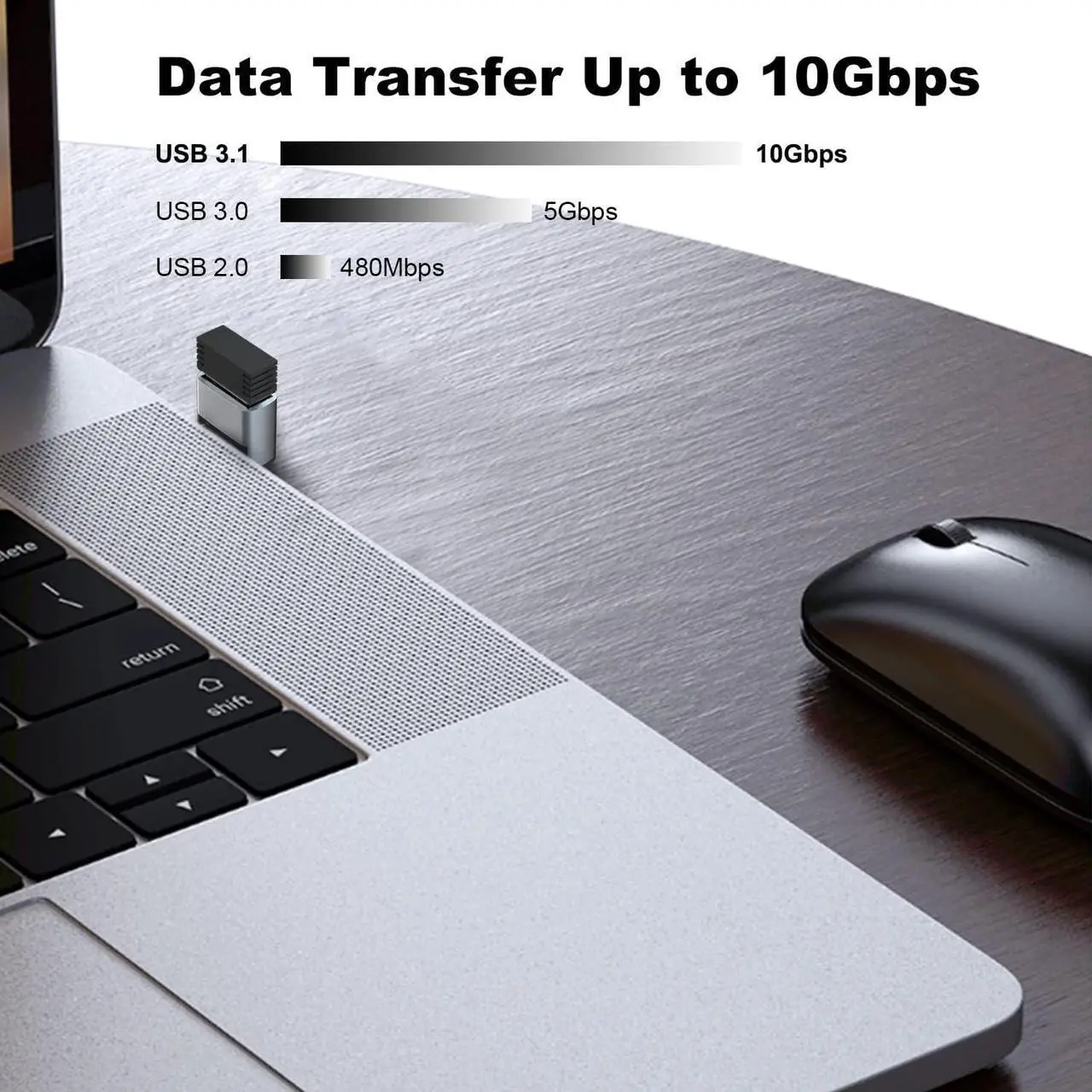 Alt view image 3 of 6 - 4 Pack USB C to USB 3.1 Adapter 90 Degree Up and Down Right Angle USB Type C Male to USB Female Converter Connector for MacBook Pro Air iPad Tablet Phone and Other Type C Devices