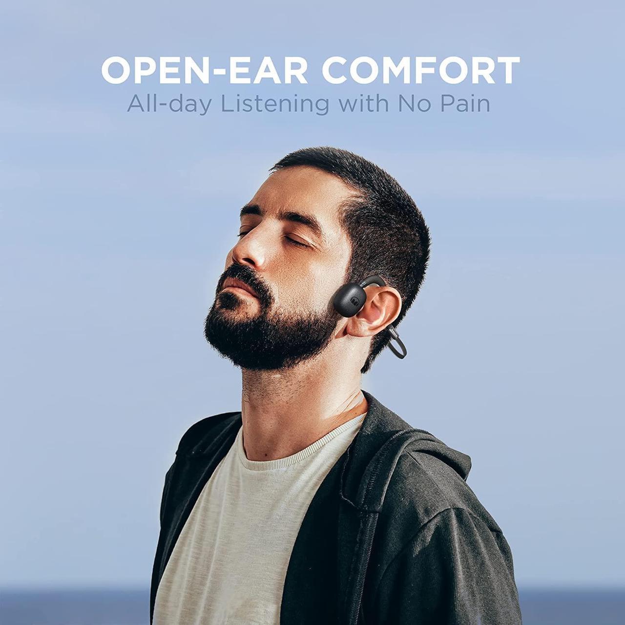 Alt view image 2 of 7 - Monster Open Ear Headphones Wireless Sport Bluetooth 5.3 with Mic, Air Conduction Earphones Around Head with Enhanced Bass, Over-Ear Headset Sweatproof for Running