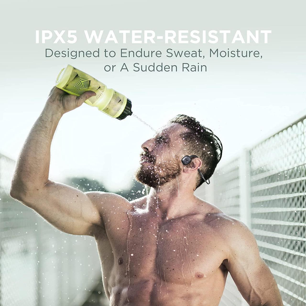 Alt view image 3 of 7 - Monster Open Ear Headphones Wireless Sport Bluetooth 5.3 with Mic, Air Conduction Earphones Around Head with Enhanced Bass, Over-Ear Headset Sweatproof for Running
