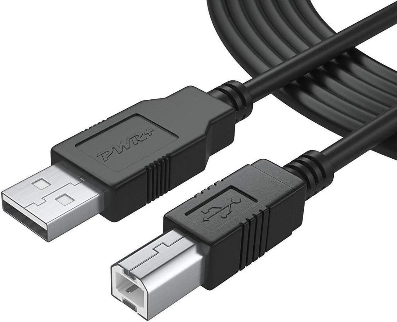 12Ft Extra Long USB-Printer-Cable 2.0 for HP OfficeJet Laserjet Envy; Canon Pixma; Epson Workforce, Stylus, Expression Home; Brother; Silhouette Cameo; Dell Scanner Fax Cord