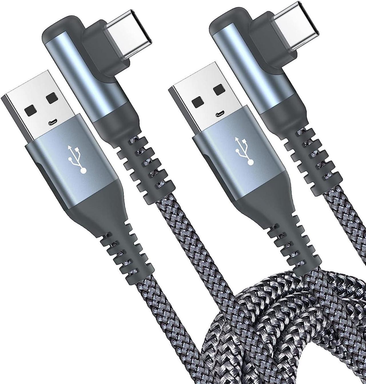 USB C Charging Cord Right Angle [2Pack 6FT]AviBrex 3.1A USB C Cable Type C Fast Charger Cable Nylon Cord for iPhone 16 15 Pro Max,Samsung S24/S23/S22/S21/S10 Plus/Ultra/FE, A72/A71/A70/A54/A53/Note20