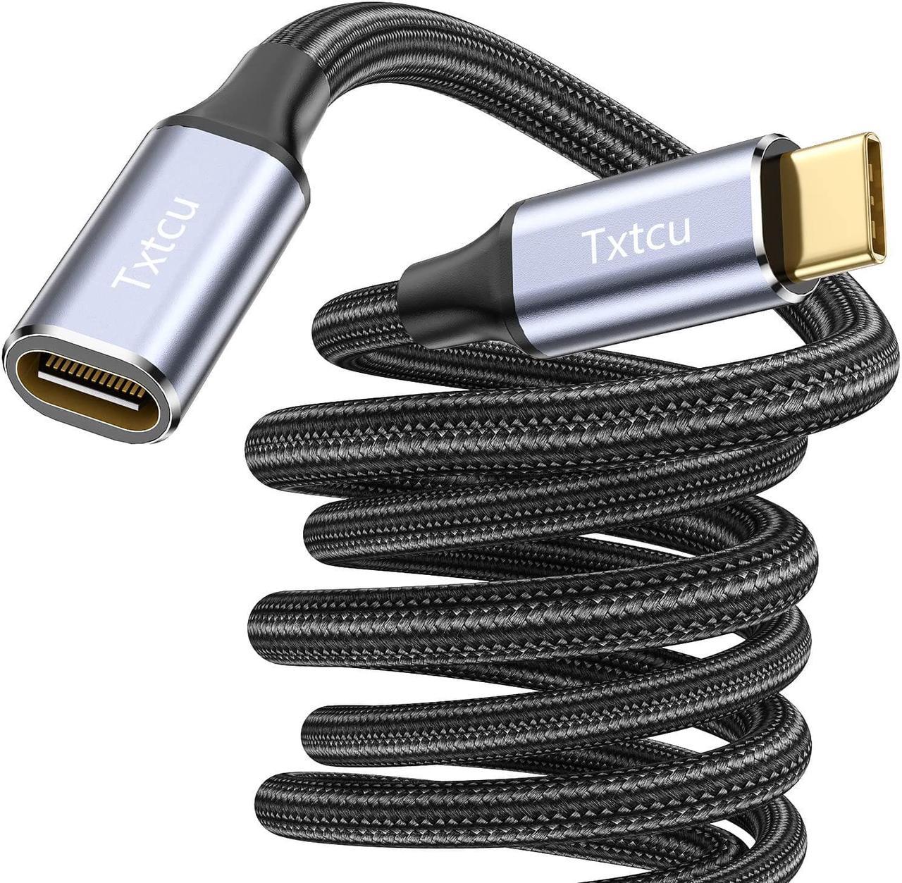 Txtcu USB C Extension Cable 6.6ft, [USB 3.2/10Gbps] USB Type C Male to Female Extender Cord 100W Fast Charge Data Transfer 4K@60Hz Thunderbolt 3.0 for MacBook/iPad Pro,Hub,Galaxy S23/S22 Ultra,PS5.etc