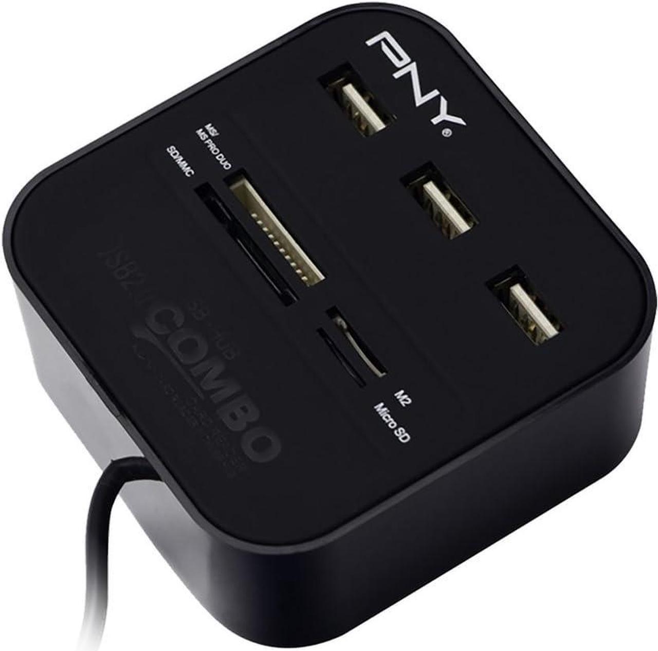 Alt view image 2 of 3 - PNY Multi-Slot USB & Flash Card Reader (P-UBSDRDR21K-RF)