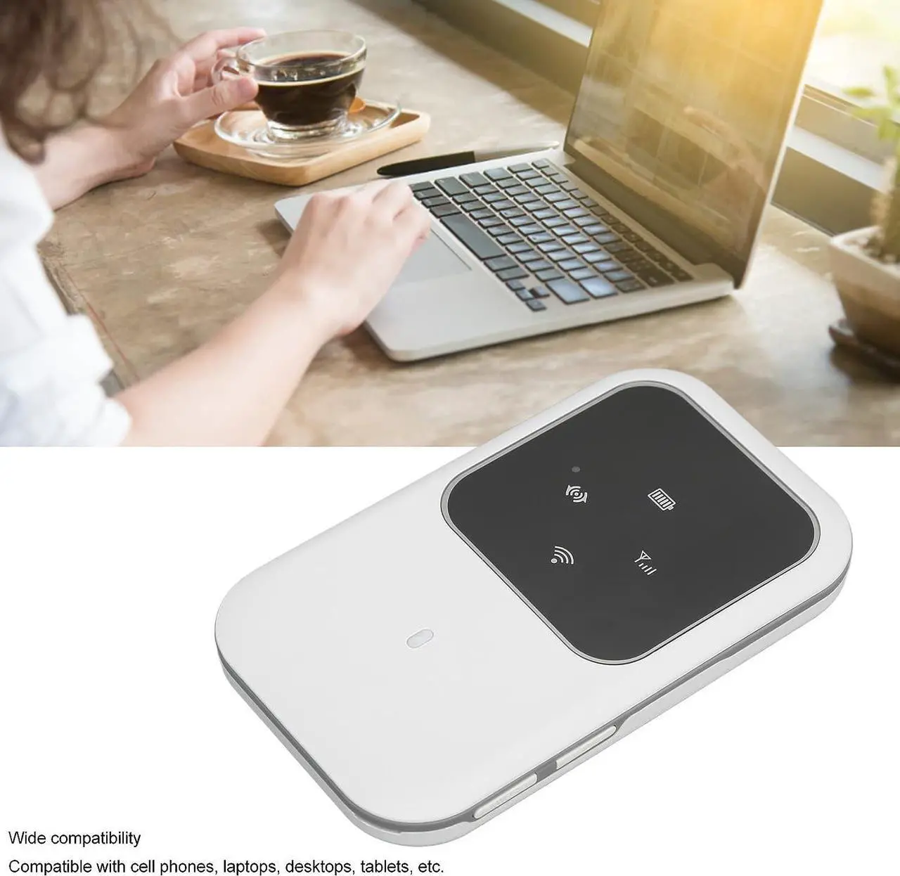 Alt view image 5 of 7 - H80 Mobile WiFi Hotspot, Multifunctional Portable Hotspot WiFi Plug in 4G LTE Mobile Router with LED Display for Outdoor Car Travel