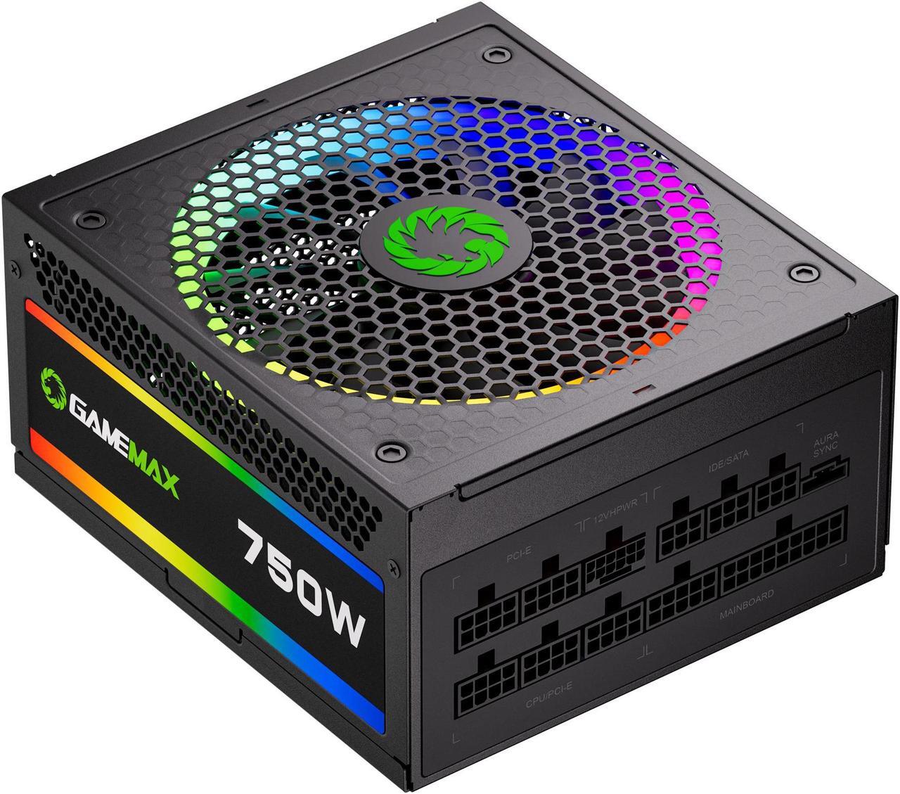 Main image of GAMEMAX 750W Fully Modular ARGB Power Supply, ATX3.0 & PCIE 5.0, 80 Plus Gold Certified, 105°C Japanese Caps, ATX Gaming Power Supply