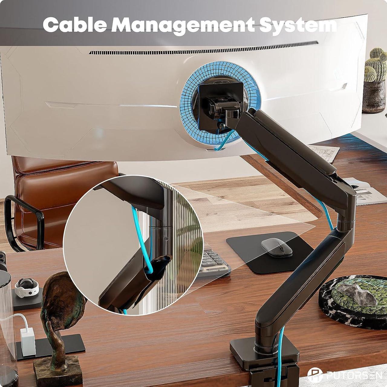 Alt view image 5 of 7 - PUTORSEN 17-49 inch Premium Aluminum Single Monitor Arm