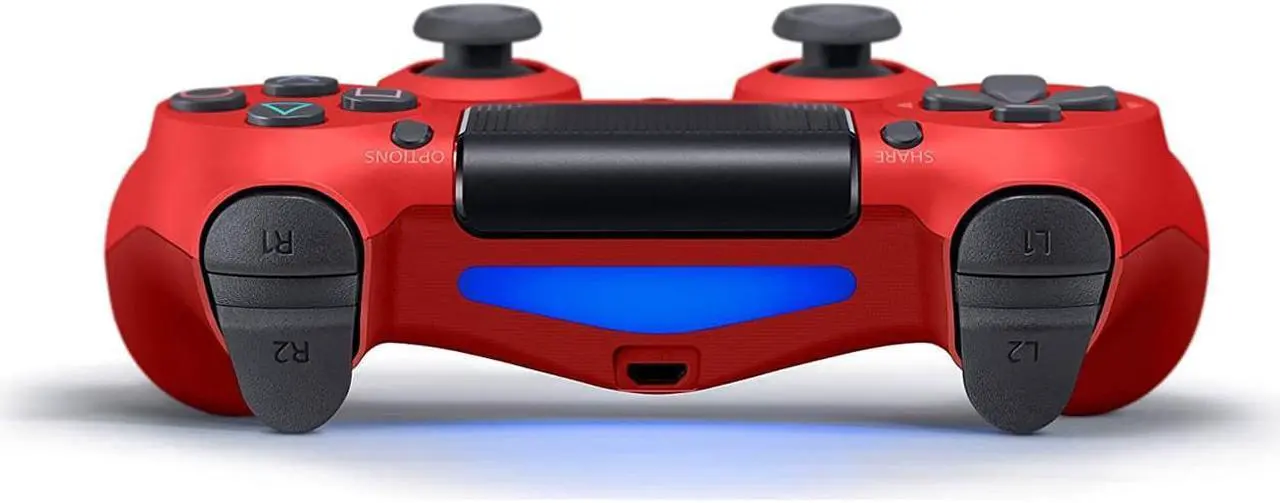 Alt view image 3 of 7 - Wireless Bluetooth Gaming Controller for PS4  PC Gamepad Joystick for Playstation 4/Pro/Slim Console with Dual Vibration shock/6-axis Gyro Sensor/Audio Function PC/IOS/Android/Steam(Red)