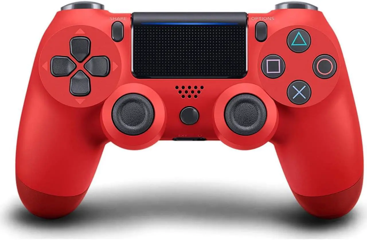 Alt view image 4 of 7 - Wireless Bluetooth Gaming Controller for PS4  PC Gamepad Joystick for Playstation 4/Pro/Slim Console with Dual Vibration shock/6-axis Gyro Sensor/Audio Function PC/IOS/Android/Steam(Red)