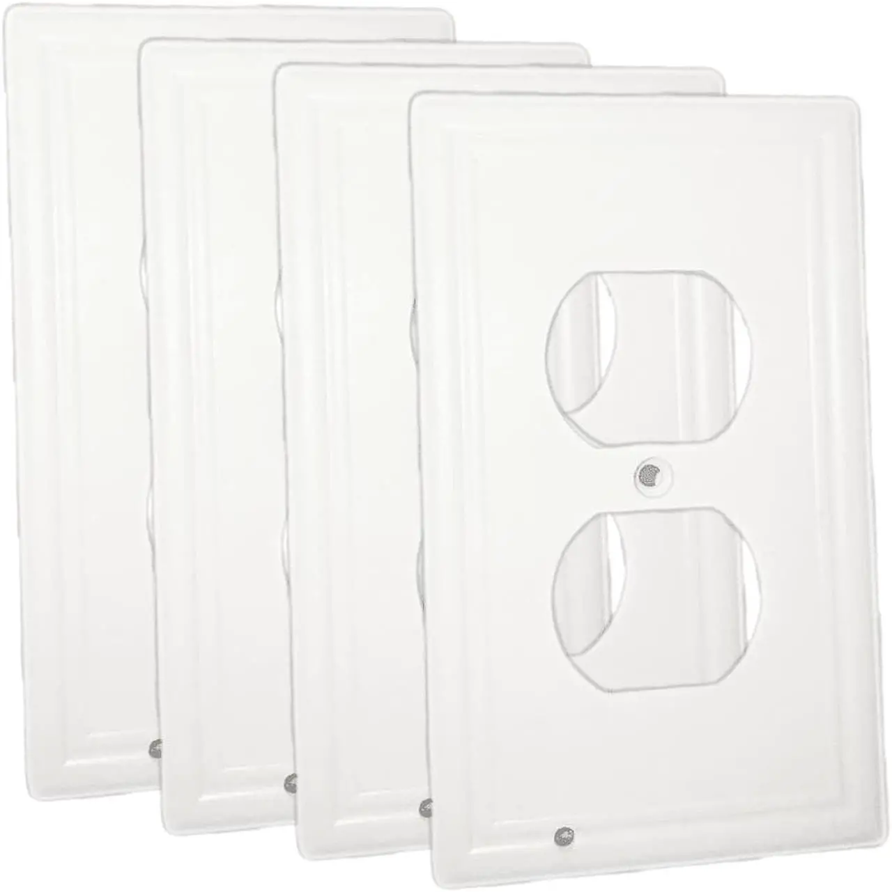 Main image of 4PCS Wall Outlet Plate LED Night Light Illuminated Plug Cover With Sensor Inductive Light Easy Snap On No Wire Or Battery Needed For Hallway Bathroom Stairway Garage Utility Room Deco