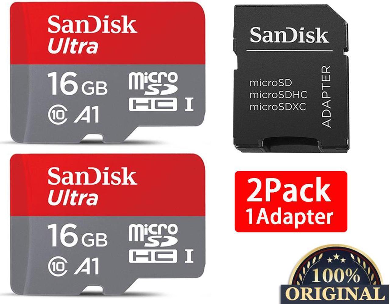 100% Original 2 Pack 16GB SanDisk Micro SD Card with Adapter TF Card Read Speed Up to 98MB/s memory card for samrt phone and table PC Camera Drone