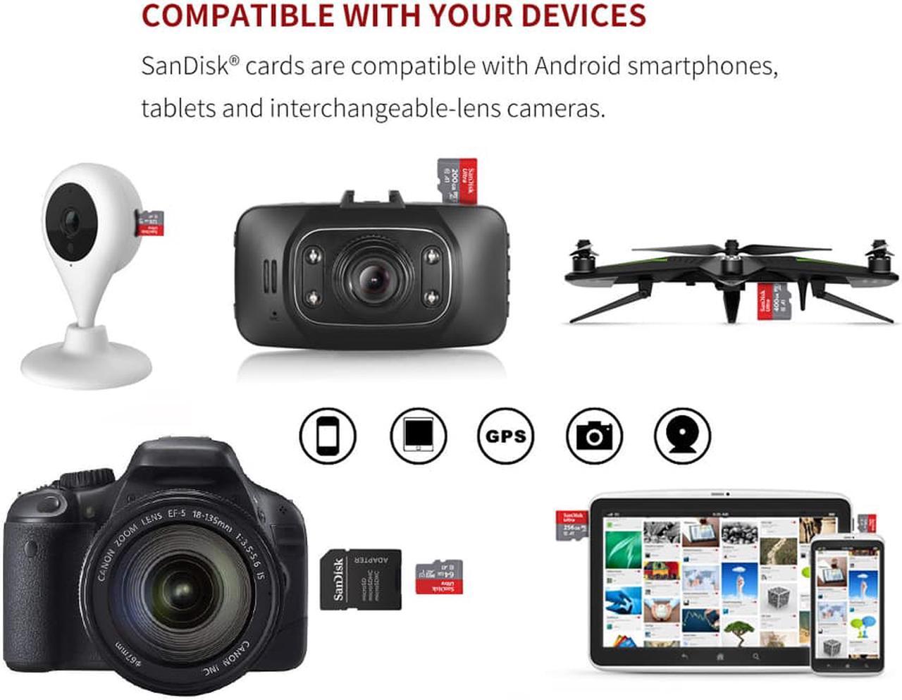 Alt view image 2 of 7 - 100% Original 2 Pack 32GB SanDisk Micro SD Card with Adapter TF Card Read Speed Up to 100MB/s memory card for samrt phone and table PC Camera Drone