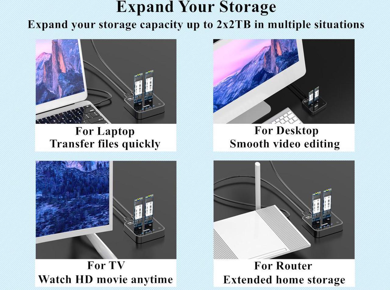 Alt view image 7 of 7 - MAIWO K3016SD NVMe SATA SD 3 Bay SSD Docking Station, 10Gbps M.2 SSD Enclosure Reader Adapter, Compatible SD Express/M.2 NVMe SATA SSD, USB Type C Data Transfer Speed up to 10Gbps
