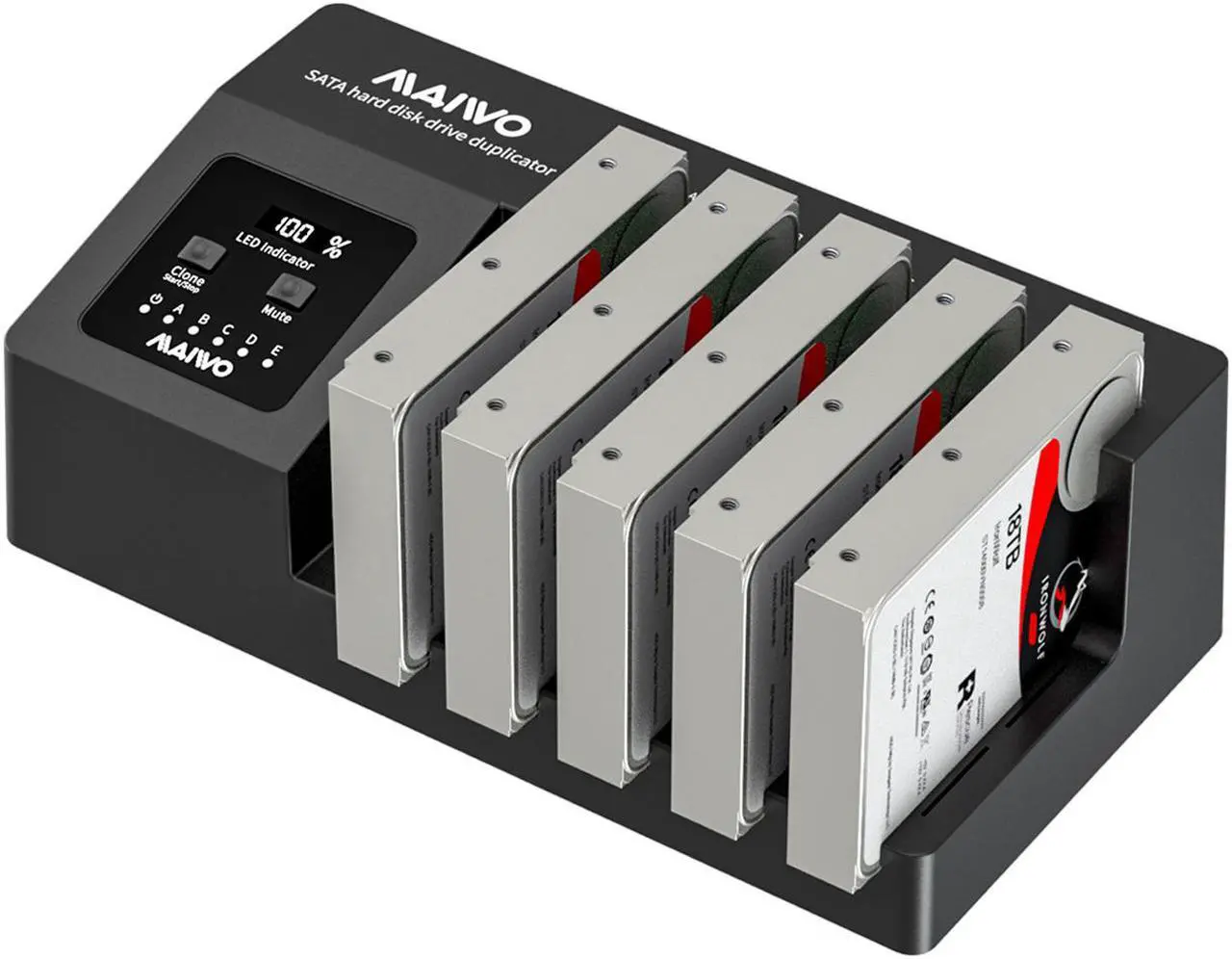 Main image of MAIWO 5 Bay SATA HDD Docking Station Cloner Dock with Clone USB 3.0 to SATA External Hard Drive with Duplicator Offline Clone Function for 2.5 or 3.5 inch HDD/SSD Max Support 5X 18TB