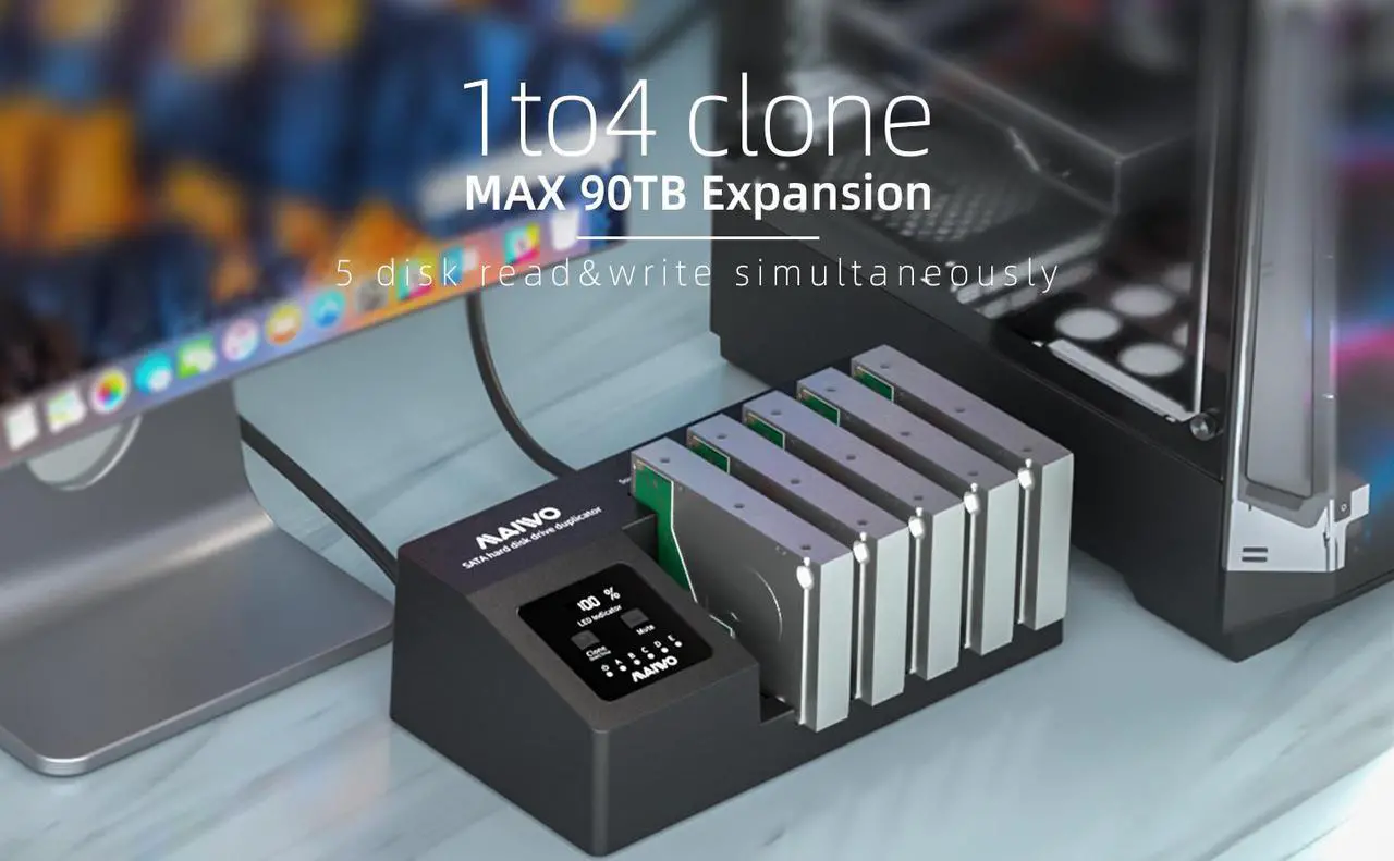 Alt view image 6 of 5 - MAIWO 5 Bay SATA HDD Docking Station Cloner Dock with Clone USB 3.0 to SATA External Hard Drive with Duplicator Offline Clone Function for 2.5 or 3.5 inch HDD/SSD Max Support 5X 18TB