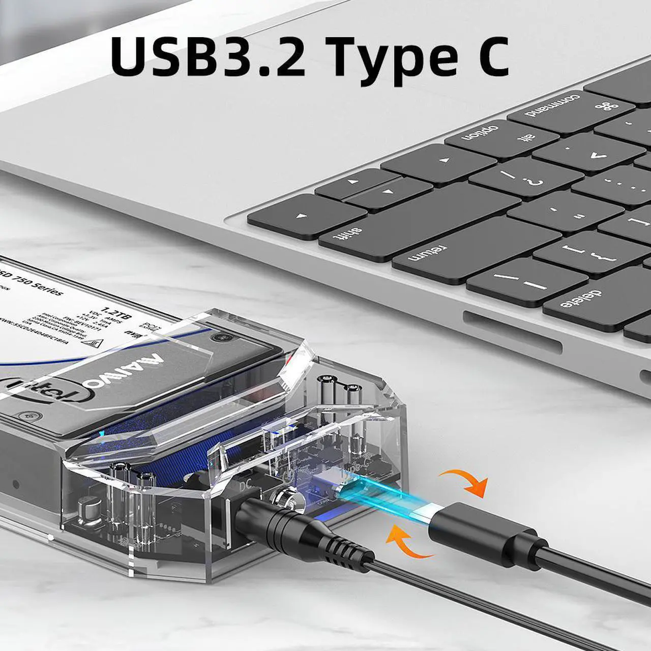 Alt view image 4 of 7 - MAIWO K108U U.2 NVMe Docking Station Converter USB 3.2 Type-C Gen 2 to 2.5 inch U.2 PCIe NVME SSD Portable External Hard Drive Enclosure Adapter 10Gbps high-speed