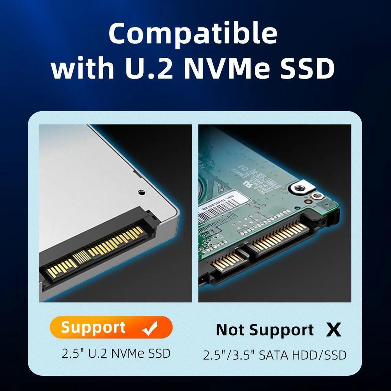Alt view image 5 of 7 - MAIWO K108U U.2 NVMe Docking Station Converter USB 3.2 Type-C Gen 2 to 2.5 inch U.2 PCIe NVME SSD Portable External Hard Drive Enclosure Adapter 10Gbps high-speed