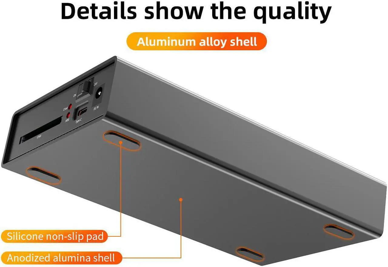 Alt view image 6 of 7 - MAIWO Aluminum Type C USB3.1 GEN1 2.5"/3.5'' SATA HDD /SSD External Hard Drive Enclosure Case with CFast Card Reader