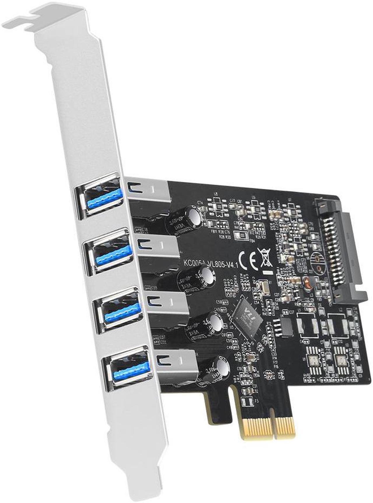 MAIWO 4-Port pcie to USB 3.0 (Type-A) Expansion Card, pcie USB Add on Card, Internal USB3 Hub Converter for Desktop PC Host Card Support Windows 10/8/7/XP and MAC OS 10.8.2 Above