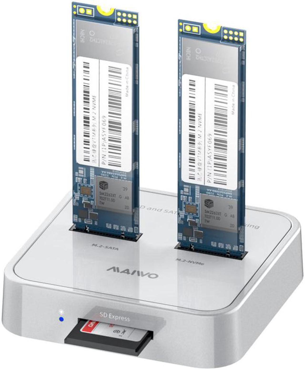 Main image of MAIWO K3016SD NVMe SATA SD 3 Bay SSD Docking Station, 10Gbps M.2 SSD Enclosure Reader Adapter, Compatible SD Express/M.2 NVMe SATA SSD, USB Type C Data Transfer Speed up to 10Gbps