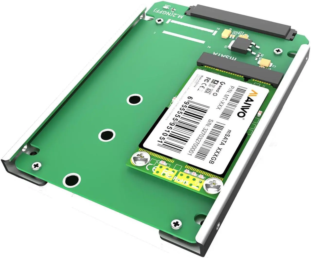 Main image of MAIWO KT031A2 mSATA to 2.5 inch SATA SSD Adapter Add on Card Converter Convertor, Compatible with full mSATA SSD:30*50mm, Compatible for Kingston Transcend Intel Samsung