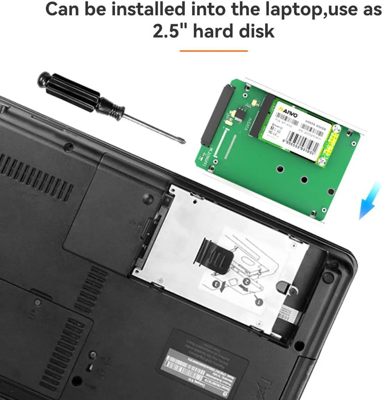 Alt view image 5 of 7 - MAIWO KT031A2 mSATA to 2.5 inch SATA SSD Adapter Add on Card Converter Convertor, Compatible with full mSATA SSD:30*50mm, Compatible for Kingston Transcend Intel Samsung