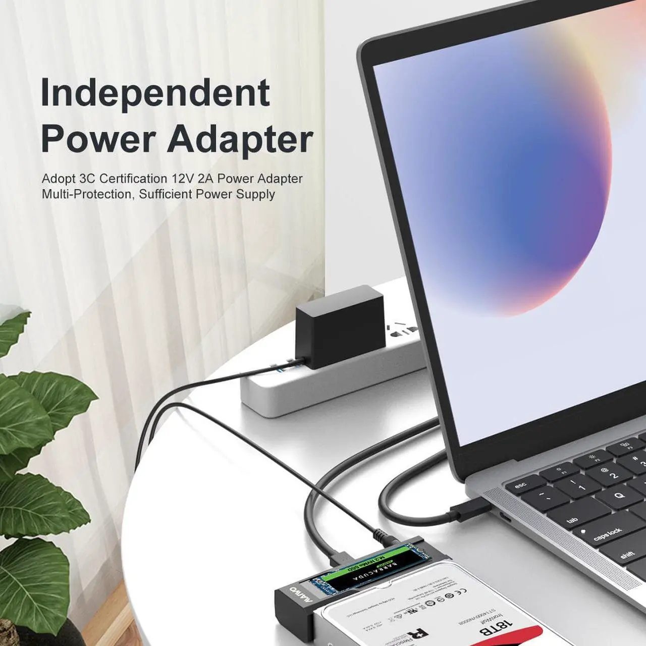 Alt view image 3 of 7 - MAIWO Type C to 2.5'' 3.5'' SATA Adapter to M.2 NVMe SATA Reader, USB3.2 Gen2 Converter for M.2 2.5/3.5 Hard Drive (Up to 18TB)