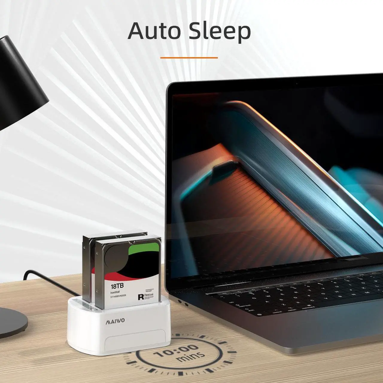 Alt view image 4 of 7 - MAIWO White Dual Bay USB 3.0 to SATA I/II/III External Hard Drive Docking Station Hard Disk Dock for 2.5 or 3.5in HDD, SSD with Hard Drive Duplicator/Cloner Function