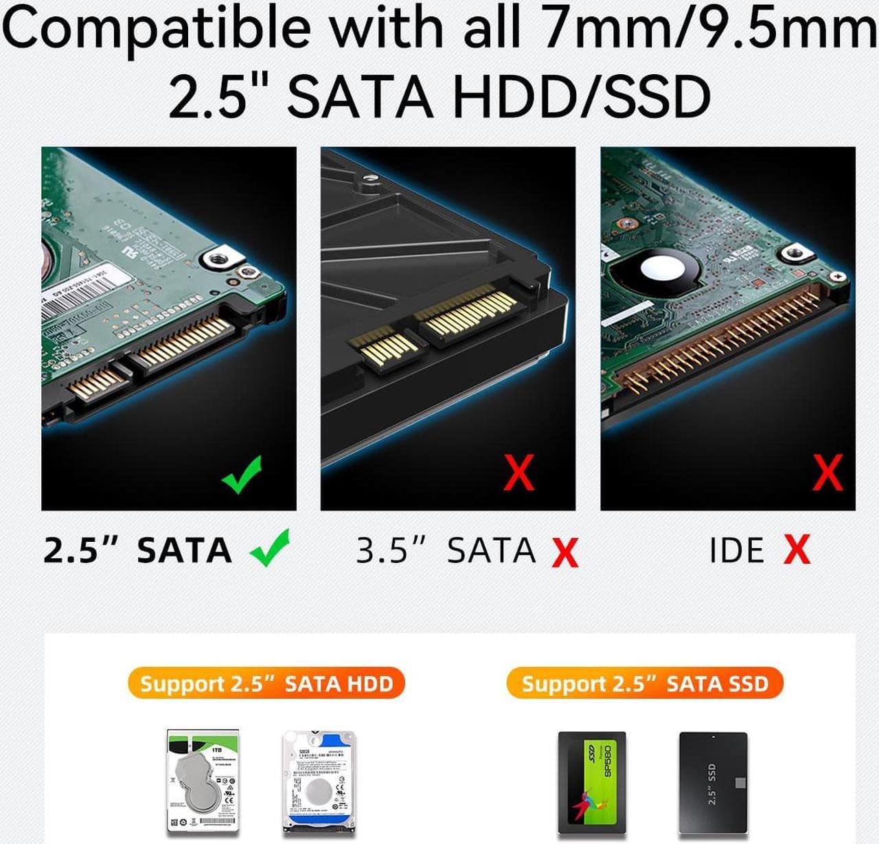 Alt view image 3 of 7 - MAIWO Dual Bay RAID Enclosure for 2.5" SATA Hard Drive, USB 3.0 HDD SSD Hard Disk Enclosure with 4 RAID Modes, Black Tool-free Slide Design