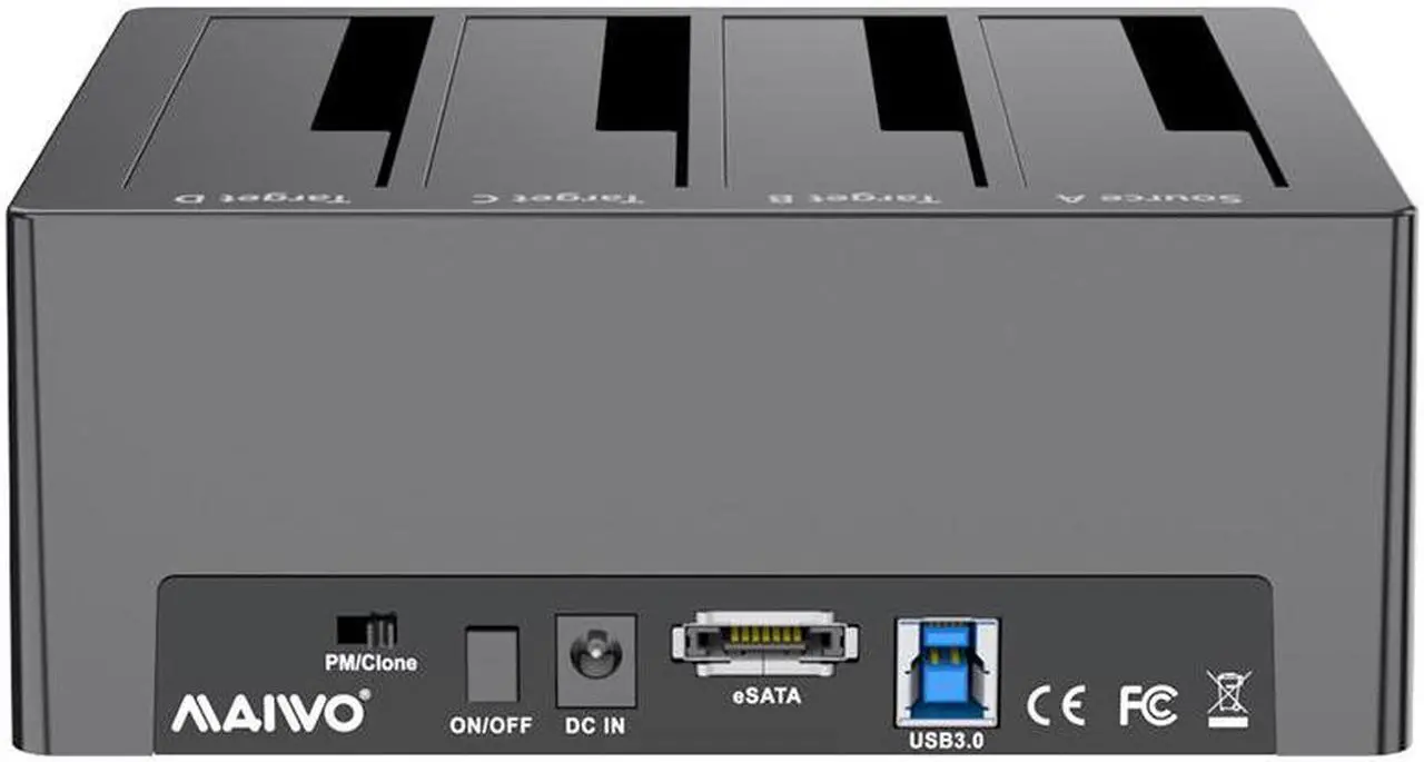 Alt view image 8 of 7 - MAIWO Docking Station 4 Bay for 2.5 3.5 inch SATA External Hard Drive with eSATA Interface, USB 3.0 HDD SSD Cloner Duplicator, 72TB Capacity