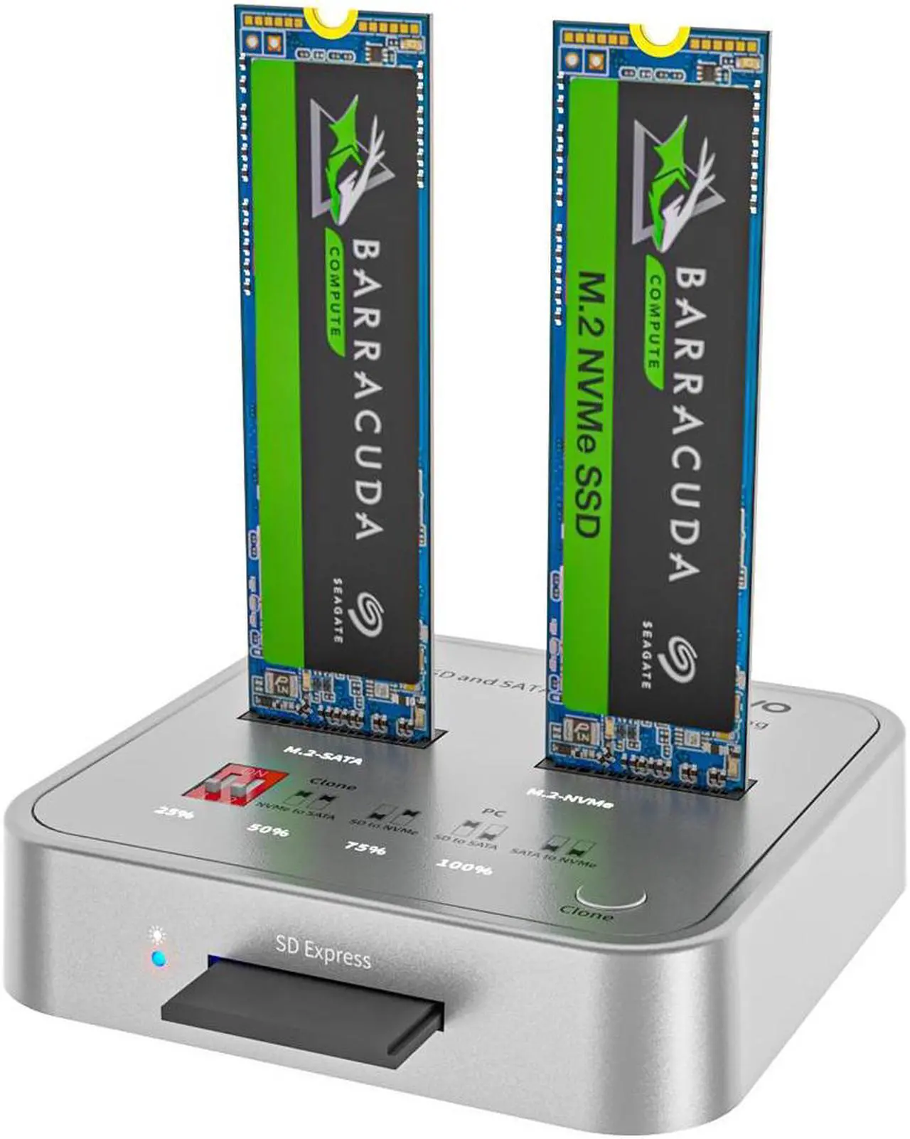 Main image of MAIWO K3016CL M.2 SATA/NVMe Docking Station, USB C 10Gbps Clone Duplicator, with SD Express Card Base, Support Offline Clone and one- Key System Disk Copy