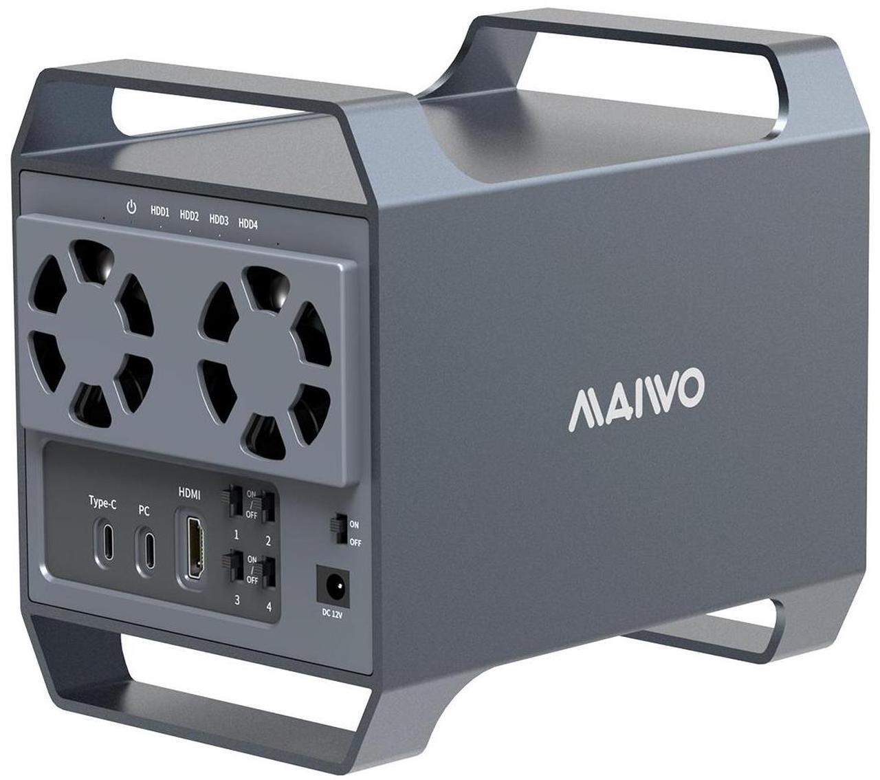 Main image of MAIWO 4 Bay Hard Drive Enclosure with USB-C & 10 Gbps Speed, 4-Bay DAS Design for 3.5 SATA HDDs with 2 Cooling Fans, USB3.1 HDD Enclosure Daisy Chain Expansion, DAS(NO RAID)